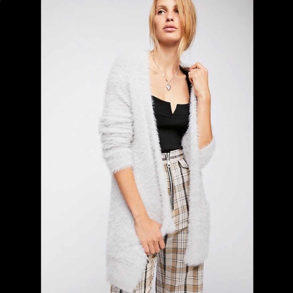 Free people faux fur cardigan